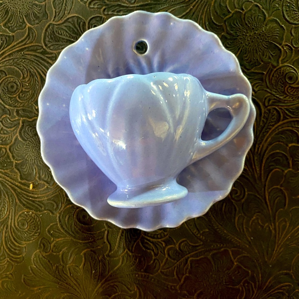 Lavender Ceramic Teacup Wall pocket Decor